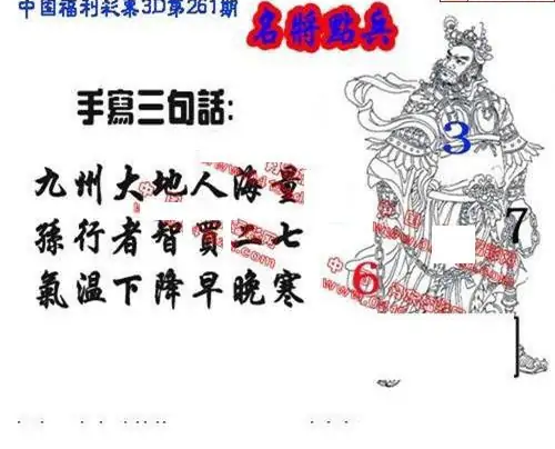 25261期: 福彩3D丹东全图分析