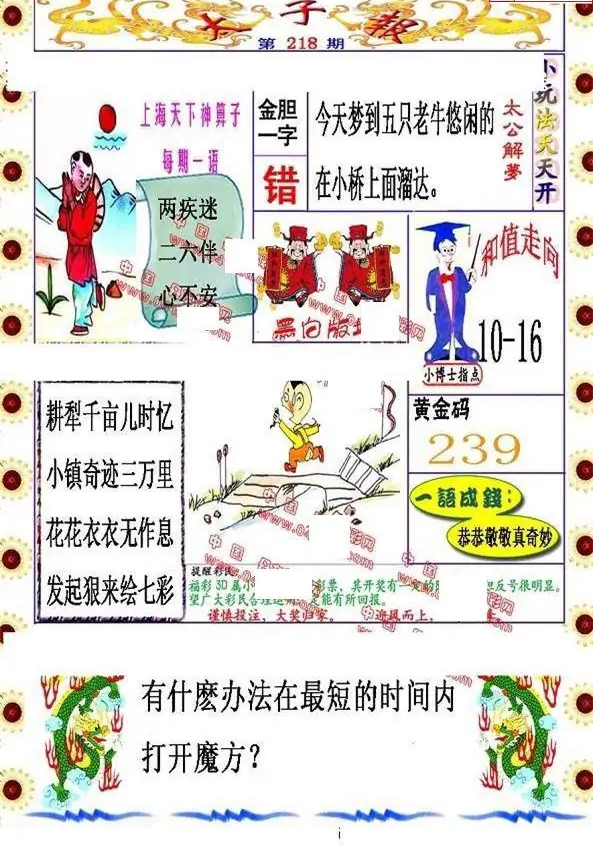 25218期: 福彩3D丹东全图分析