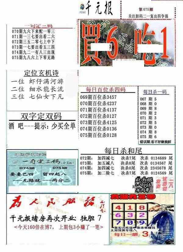 24075期: 福彩3D全套图版参考