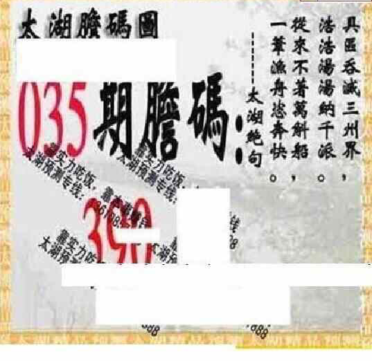 25035期: 太湖图福彩3D精品预测