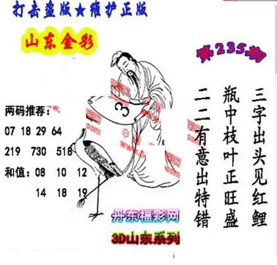 25235期: 福彩3D丹东全图分析