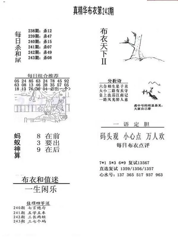 25243期: 福彩3D全套图版参考