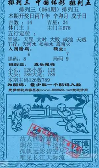 26064期: 福彩3D红黄蓝报