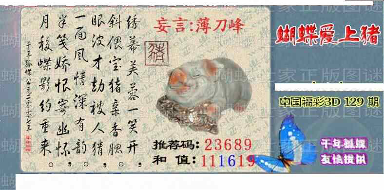 24129期: 3D蝴蝶世家蝴蝶彩图