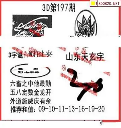 25197期: 福彩3D丹东全图分析
