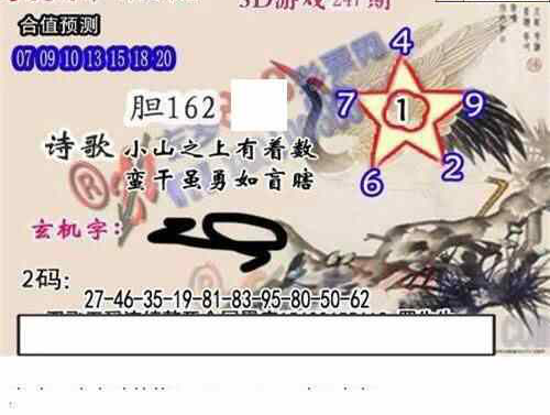 24247期: 白老3D杀码图版