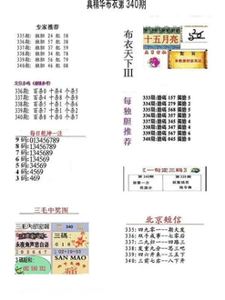 25340期: 福彩3D全套图版参考