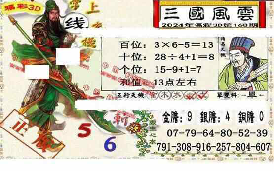 24168期: 福彩3D丹东全图分析