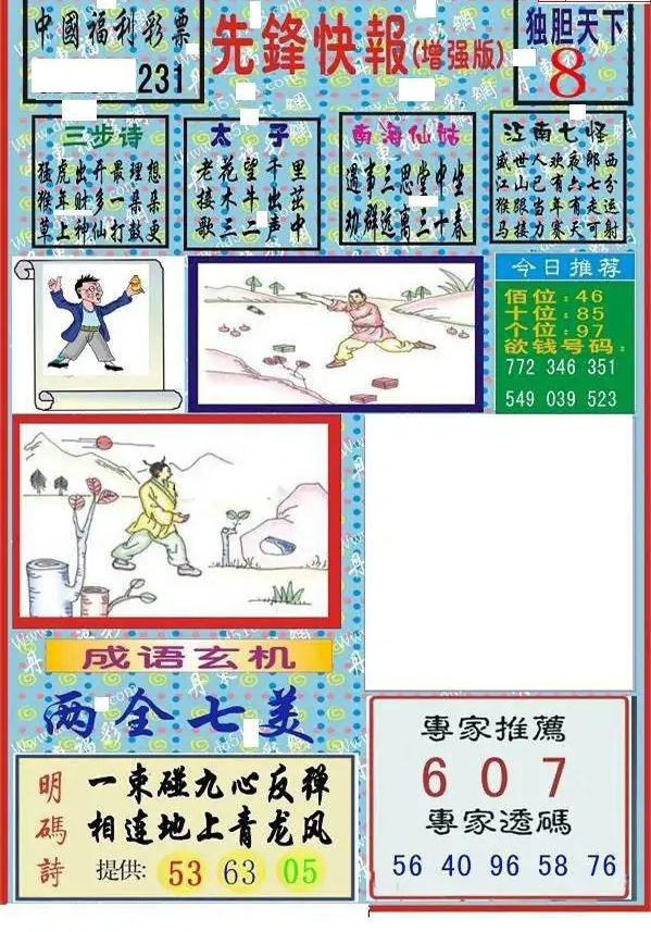 25231期: 福彩3D丹东全图分析