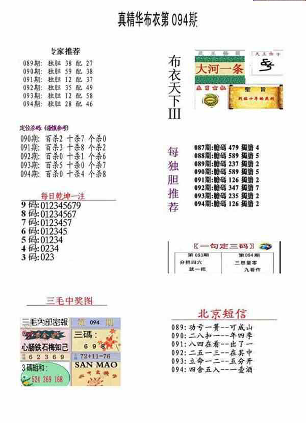 24094期: 福彩3D全套图版参考