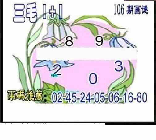 24106期: 三毛3D精品图谜