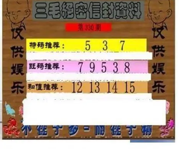 25330期: 三毛3D精品图谜