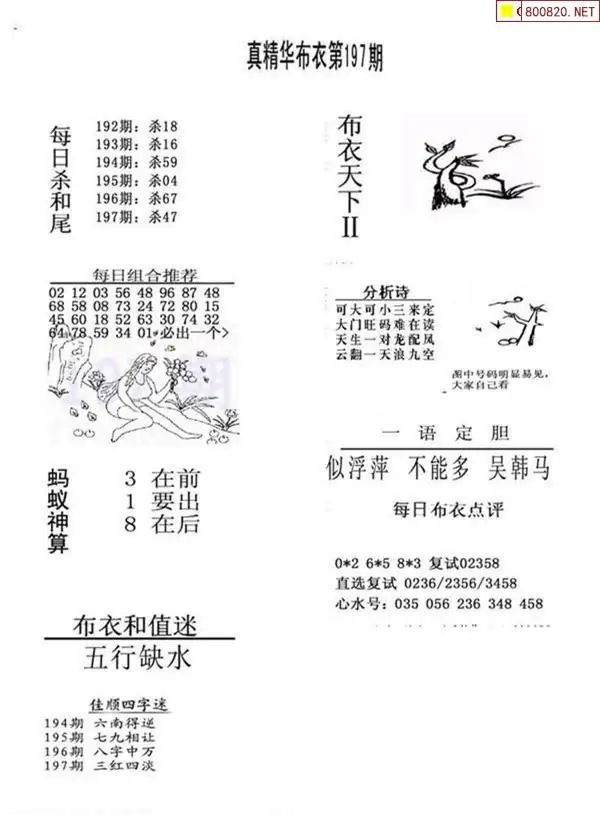 25197期: 福彩3D全套图版参考