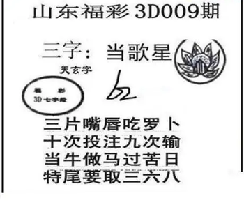 26009期: 三毛3D精品图谜