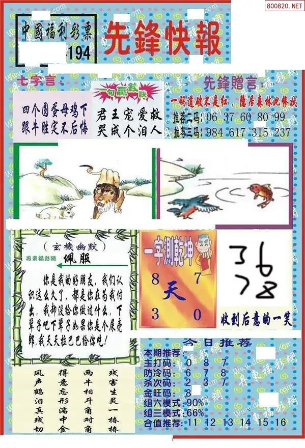 25194期: 福彩3D丹东全图分析