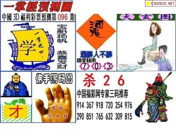 福彩3D 26096期佐罗图一掌经预测图