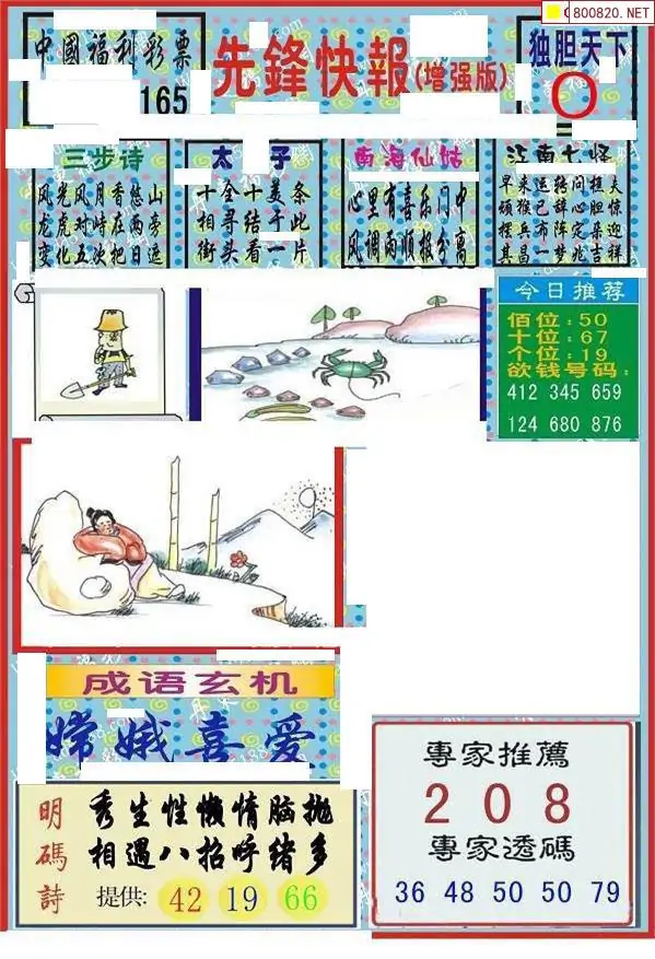 25165期: 福彩3D丹东全图分析