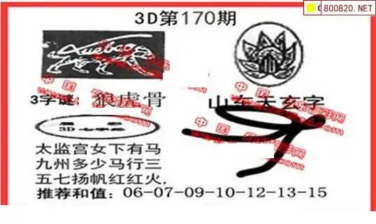 25170期: 福彩3D丹东全图分析