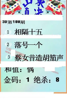 26100期: 福彩3D丹东全图分析