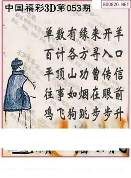 福彩3D 26053期佐罗图一掌经预测图