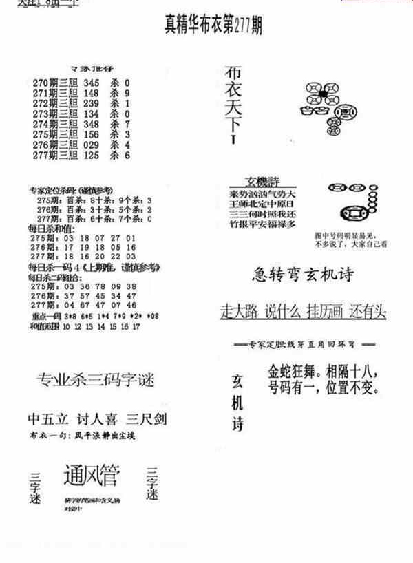 24277期: 福彩3D全套图版参考