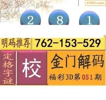 福彩3D26051期天中全套预测分析图