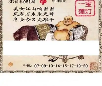 福彩3D26081期天中全套预测分析图