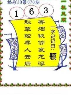 26070期: 福彩3D丹东全图分析