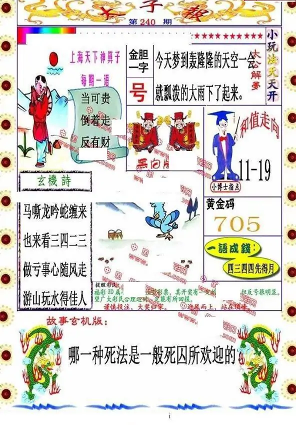 25240期: 福彩3D丹东全图分析