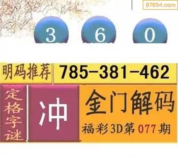 福彩3D26077期天中全套预测分析图
