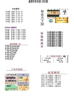25349期: 福彩3D全套图版参考
