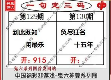 25130期: 福彩3D鬼六神算图