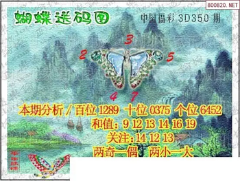 25350期: 3D蝴蝶世家蝴蝶彩图