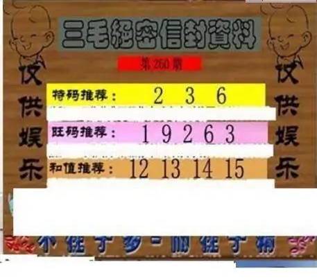 25260期: 三毛3D精品图谜