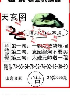26056期: 福彩3D丹东全图分析