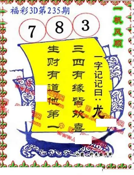 25235期: 福彩3D丹东全图分析