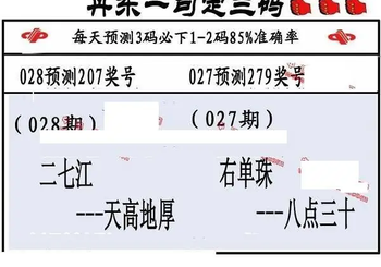 26028期: 福彩3D丹东全图分析