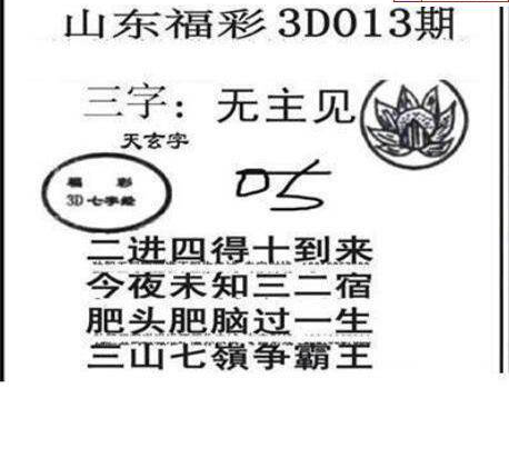 25013期: 三毛3D精品图谜