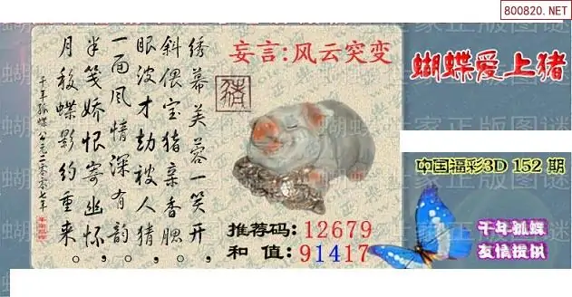 25152期: 3D蝴蝶世家蝴蝶彩图