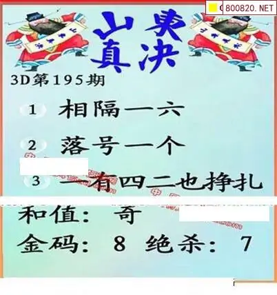 25195期: 福彩3D丹东全图分析