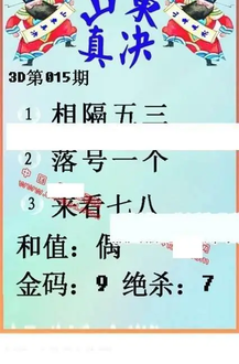 26015期: 福彩3D丹东全图分析