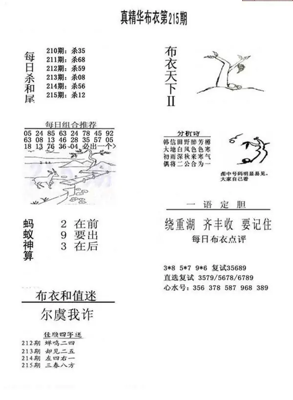 25215期: 福彩3D全套图版参考