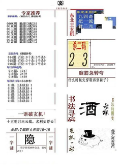 26016期: 福彩3D全套图版参考