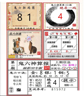 26103期: 福彩3D鬼六神算图