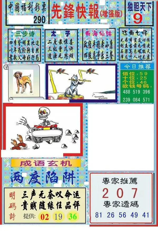 25290期: 福彩3D丹东全图分析