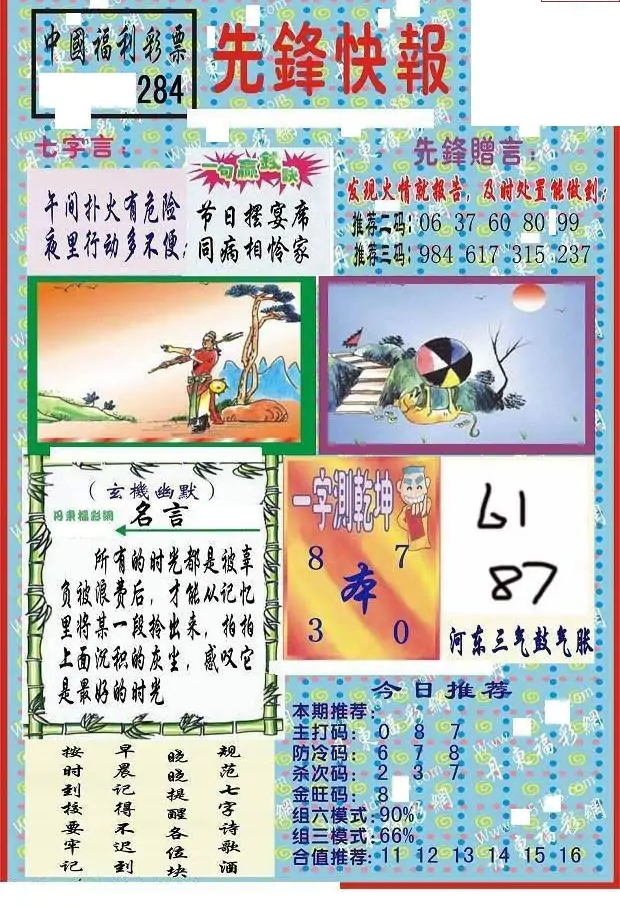 25284期: 福彩3D丹东全图分析