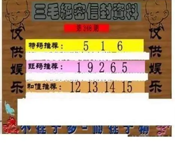 25348期: 三毛3D精品图谜