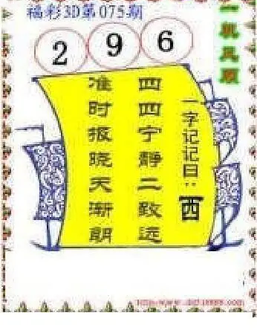 26075期: 福彩3D丹东全图分析
