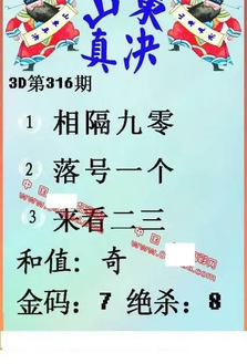 25316期: 福彩3D丹东全图分析