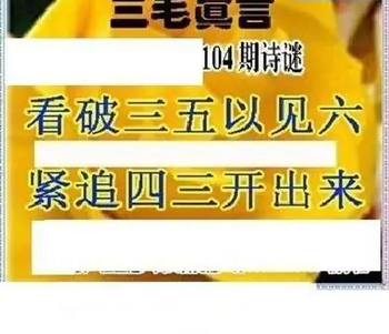 26104期: 三毛3D精品图谜